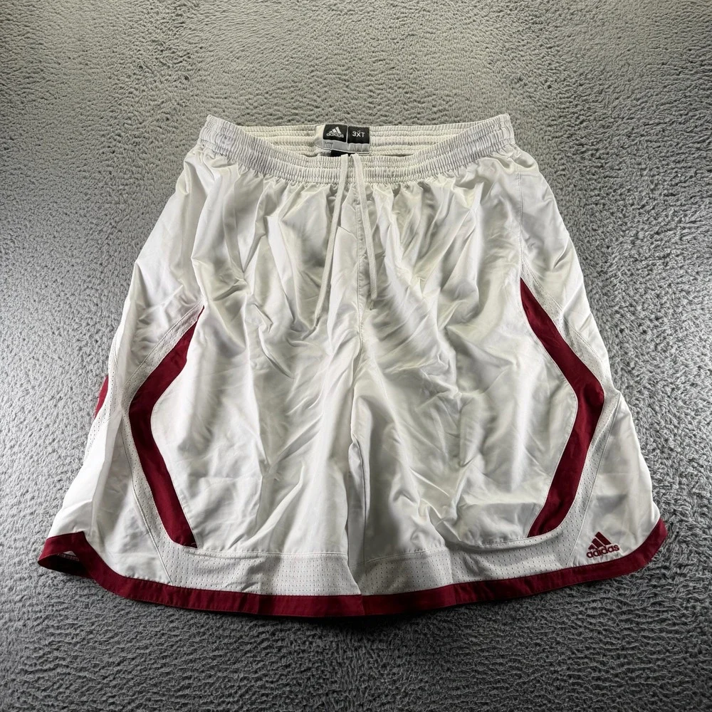 Vintage Adidas‎ Shorts Mens 3XT White Athletic Performance Basketball Activewear